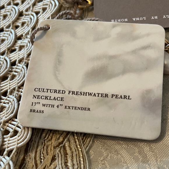 Pearlfection Gold Chain Necklace with Pearls NWT “A” Initial - Picture 2 of 5